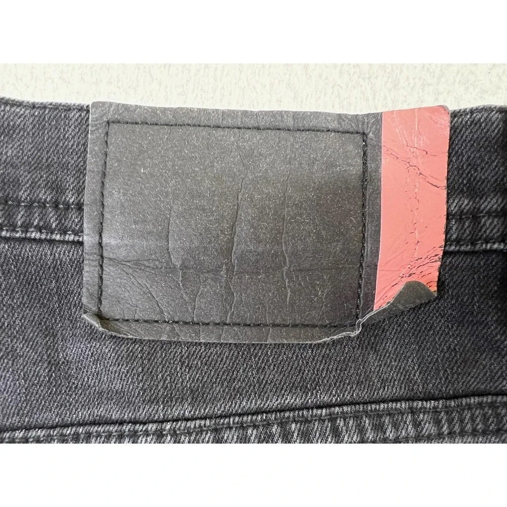 Acne Studios River Used Blk Jeans Mens 34x32 Black Slim Tapered Stretch‎ Denim